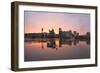 Sunset over Willamette River in Portland-jpldesigns-Framed Photographic Print