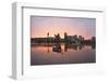 Sunset over Willamette River in Portland-jpldesigns-Framed Photographic Print