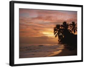 Sunset over Worthing Beach, Christ Church, Barbados, West Indies, Caribbean, Central America-Robert Francis-Framed Photographic Print