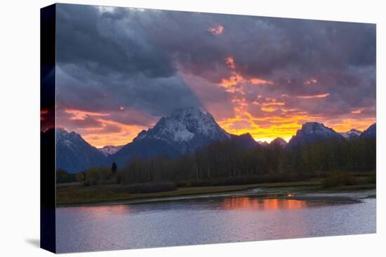 Sunset, Oxbow, Mount Moran, Grand Teton National Park, Wyoming, USA-Michel Hersen-Stretched Canvas