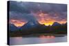 Sunset, Oxbow, Mount Moran, Grand Teton National Park, Wyoming, USA-Michel Hersen-Stretched Canvas