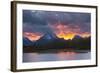 Sunset, Oxbow, Mount Moran, Grand Teton National Park, Wyoming, USA-Michel Hersen-Framed Photographic Print