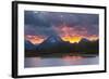 Sunset, Oxbow, Mount Moran, Grand Teton National Park, Wyoming, USA-Michel Hersen-Framed Photographic Print