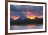Sunset, Oxbow, Mount Moran, Grand Teton National Park, Wyoming, USA-Michel Hersen-Framed Photographic Print