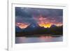 Sunset, Oxbow, Mount Moran, Grand Teton National Park, Wyoming, USA-Michel Hersen-Framed Photographic Print