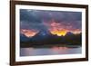 Sunset, Oxbow, Mount Moran, Grand Teton National Park, Wyoming, USA-Michel Hersen-Framed Photographic Print