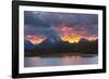 Sunset, Oxbow, Mount Moran, Grand Teton National Park, Wyoming, USA-Michel Hersen-Framed Photographic Print