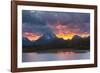 Sunset, Oxbow, Mount Moran, Grand Teton National Park, Wyoming, USA-Michel Hersen-Framed Photographic Print