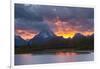 Sunset, Oxbow, Mount Moran, Grand Teton National Park, Wyoming, USA-Michel Hersen-Framed Photographic Print