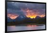 Sunset, Oxbow, Mount Moran, Grand Teton National Park, Wyoming, USA-Michel Hersen-Framed Photographic Print