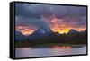 Sunset, Oxbow, Mount Moran, Grand Teton National Park, Wyoming, USA-Michel Hersen-Framed Stretched Canvas