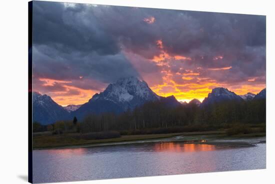 Sunset, Oxbow, Mount Moran, Grand Teton National Park, Wyoming, USA-Michel Hersen-Stretched Canvas