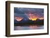 Sunset, Oxbow, Mount Moran, Grand Teton National Park, Wyoming, USA-Michel Hersen-Framed Photographic Print