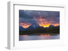 Sunset, Oxbow, Mount Moran, Grand Teton National Park, Wyoming, USA-Michel Hersen-Framed Photographic Print