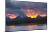 Sunset, Oxbow, Mount Moran, Grand Teton National Park, Wyoming, USA-Michel Hersen-Mounted Photographic Print