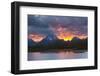 Sunset, Oxbow, Mount Moran, Grand Teton National Park, Wyoming, USA-Michel Hersen-Framed Premium Photographic Print