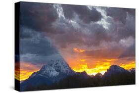 Sunset, Oxbow, Mount Moran, Grand Teton National Park, Wyoming, USA-Michel Hersen-Stretched Canvas