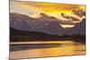 Sunset, Oxbow, Mount Moran, Grand Teton National Park, Wyoming, USA-Michel Hersen-Mounted Photographic Print