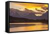 Sunset, Oxbow, Mount Moran, Grand Teton National Park, Wyoming, USA-Michel Hersen-Framed Stretched Canvas