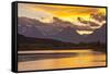 Sunset, Oxbow, Mount Moran, Grand Teton National Park, Wyoming, USA-Michel Hersen-Framed Stretched Canvas