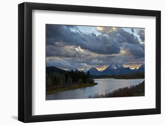 Sunset, Oxbow, Mount Moran, Grand Teton National Park, Wyoming, USA-Michel Hersen-Framed Photographic Print