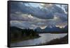 Sunset, Oxbow, Mount Moran, Grand Teton National Park, Wyoming, USA-Michel Hersen-Framed Stretched Canvas