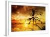 Sunset Palm I - In the Style of Oil Painting-Philippe Hugonnard-Framed Giclee Print