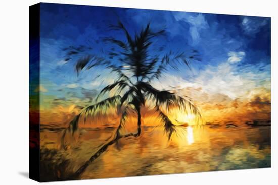 Sunset Palm II - In the Style of Oil Painting-Philippe Hugonnard-Stretched Canvas