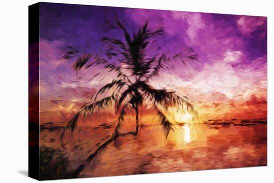 Sunset Palm - In the Style of Oil Painting-Philippe Hugonnard-Stretched Canvas