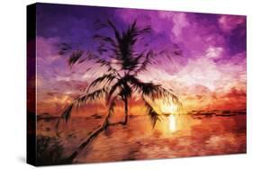 Sunset Palm - In the Style of Oil Painting-Philippe Hugonnard-Stretched Canvas