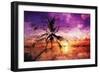 Sunset Palm - In the Style of Oil Painting-Philippe Hugonnard-Framed Giclee Print