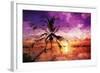 Sunset Palm - In the Style of Oil Painting-Philippe Hugonnard-Framed Giclee Print