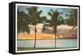 Sunset, Palm Trees, Florida-null-Framed Stretched Canvas