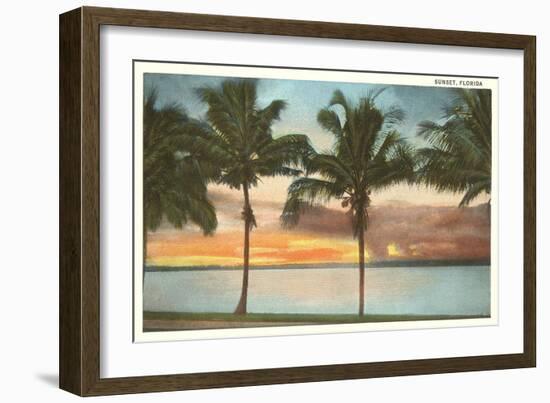 Sunset, Palm Trees, Florida-null-Framed Art Print