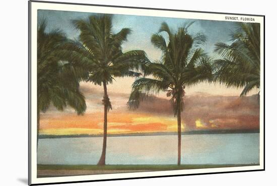 Sunset, Palm Trees, Florida-null-Mounted Art Print
