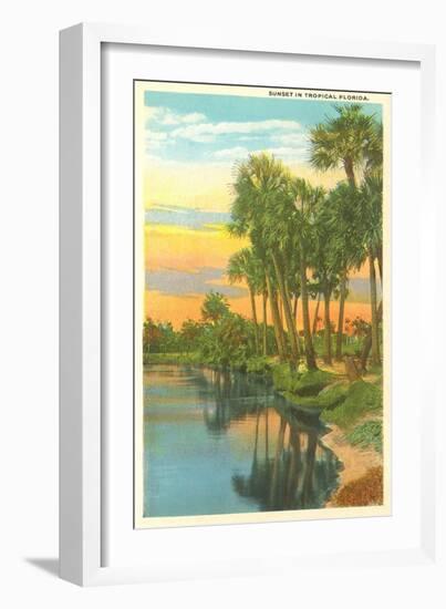 Sunset, Palm Trees, Florida-null-Framed Art Print