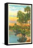 Sunset, Palm Trees, Florida-null-Framed Stretched Canvas