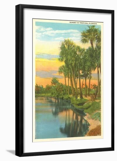 Sunset, Palm Trees, Florida-null-Framed Art Print