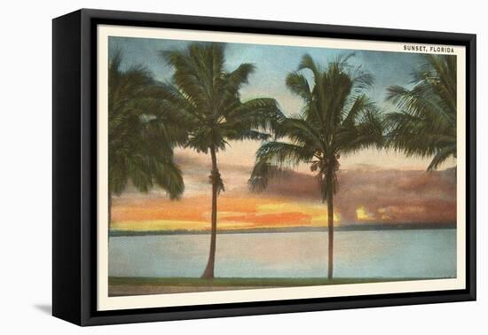 Sunset, Palm Trees, Florida-null-Framed Stretched Canvas