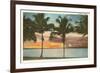 Sunset, Palm Trees, Florida-null-Framed Premium Giclee Print