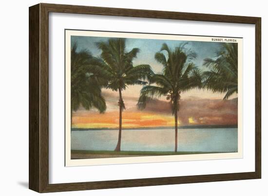 Sunset, Palm Trees, Florida-null-Framed Art Print