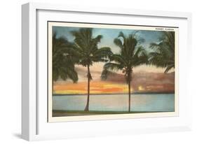 Sunset, Palm Trees, Florida-null-Framed Art Print