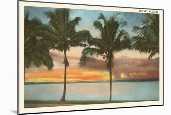 Sunset, Palm Trees, Florida-null-Mounted Art Print