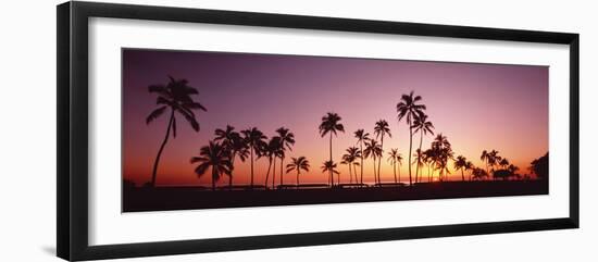 Sunset Palm Trees Oahu Island Hi USA-null-Framed Photographic Print