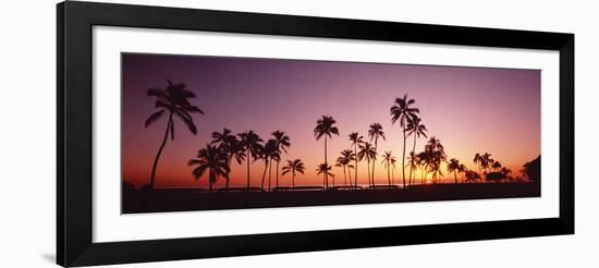 Sunset Palm Trees Oahu Island Hi USA-null-Framed Photographic Print