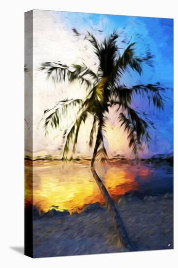 Sunset Palm V - In the Style of Oil Painting-Philippe Hugonnard-Stretched Canvas