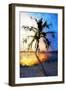 Sunset Palm V - In the Style of Oil Painting-Philippe Hugonnard-Framed Giclee Print