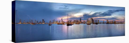 Sunset Panorama Harbor-Nish Nalbandian-Stretched Canvas