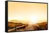 Sunset Panorama HDR of a Beach near Cape Town, South Africa. Table Mountain Can Be Seen in the Dist-Daxiao Productions-Framed Stretched Canvas