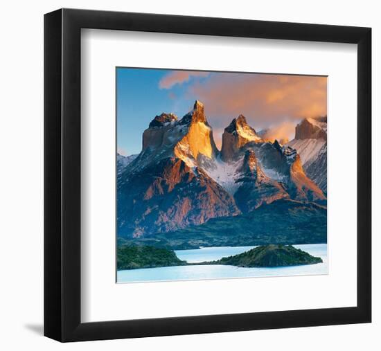 Sunset Peak-null-Framed Art Print